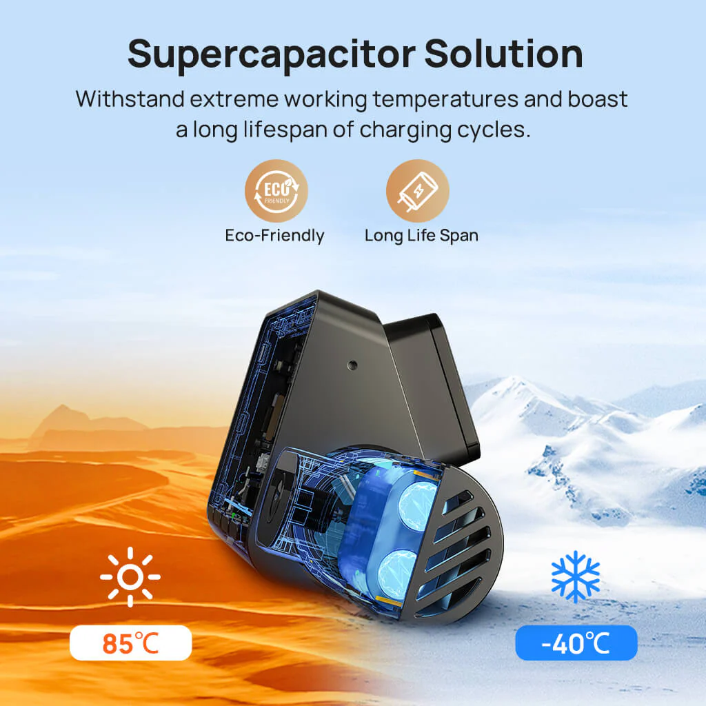 70mai Dash Cam 4K T800 3-Channel w/ Dual 4K, STARVIS 2 IMX678, HDR Night Vision, AI Detection, Emergency Record, 4G LTE & Supercapacitor - Image 6