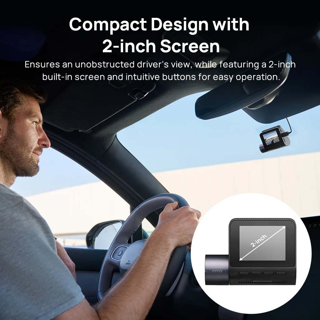 70mai Dash Cam A410 2.5K HDR Dual w/ GPS, Emergency Record, G-Sensor, App Control & Compact Design - Image 6