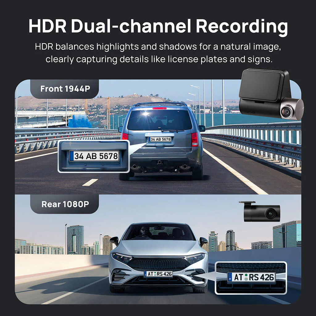 70mai Dash Cam A510 2.7K HD with Sony STARVIS 2, 4G LTE & Dual HDR Supported - Image 4