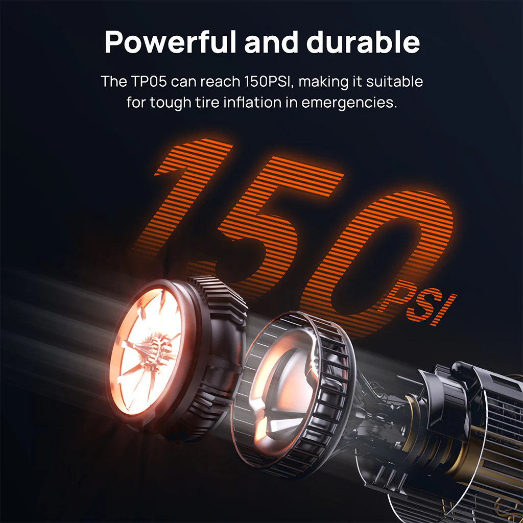 70mai Air Compressor TP05 Wireless Portable Tire Inflator 150PSI Fast Inflation - Image 3