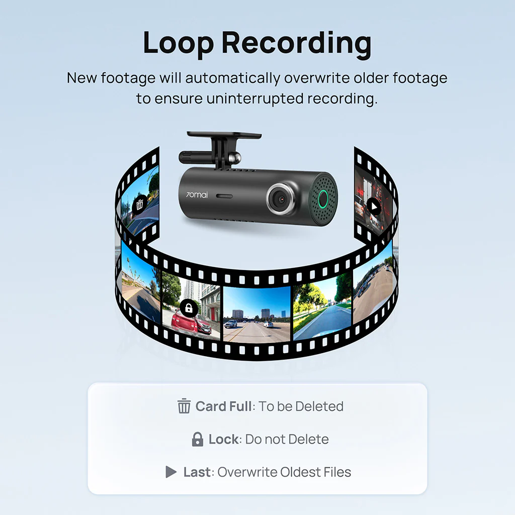 70mai Dash Cam M300 2K HD with Built-in LED Indicator - Image 8