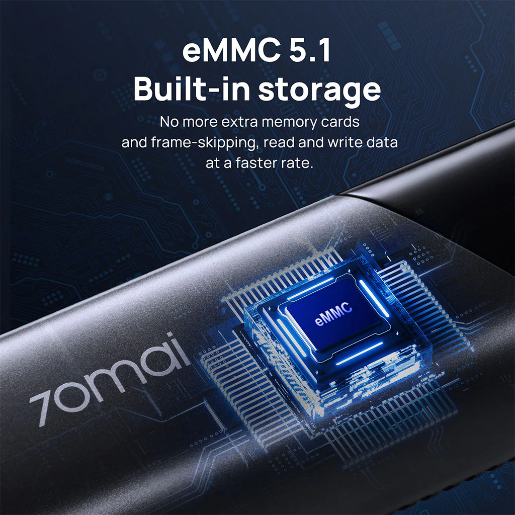 70mai Dash Cam M500 2.7K HD with Built-in eMMC, 170° FOV & HDR Recording - Image 4