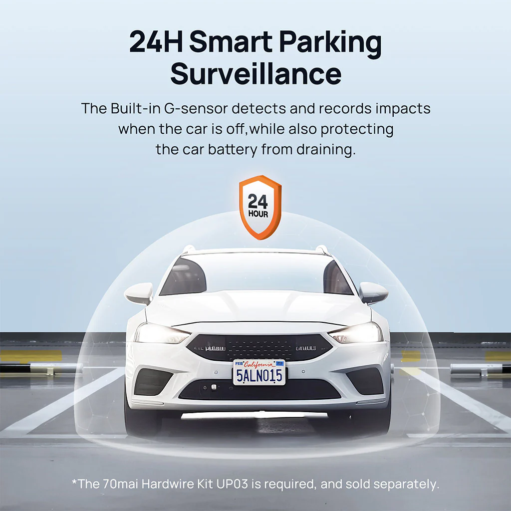 70mai Dash Cam M500 2.7K HD with Built-in eMMC, 170° FOV & HDR Recording - Image 9