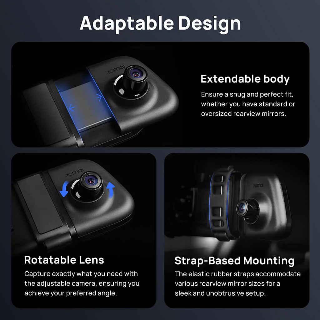 70mai Rearview Dash Cam S500 3K HDR with A 9-Inch Touch Screen & Super Capacitor - Image 13