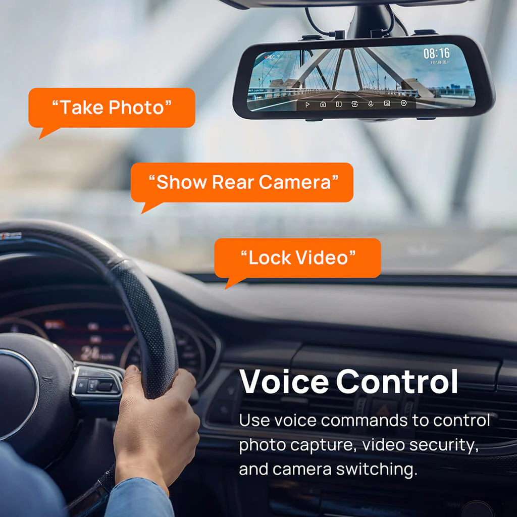 70mai Rearview Dash Cam S500 3K HDR with A 9-Inch Touch Screen & Super Capacitor - Image 5